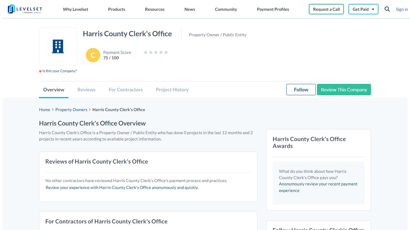 Harris County Clerk's Office Projects and Reviews Overview